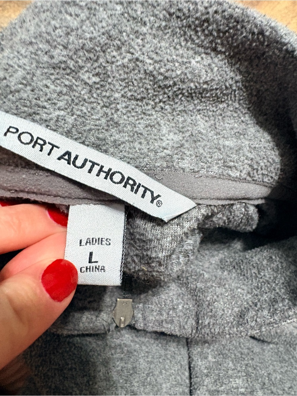 Port Authority Women’s Nursing Fleece Jacket Gray Full Zip Embroidered Size L - Picture 6 of 7